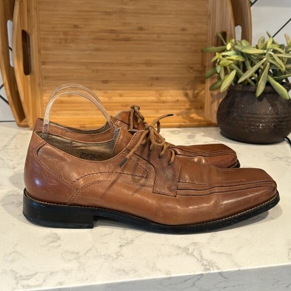 STACY ADAMS Corrado Bike Toe Lace-up Oxford tan brown office semi formal size 12 - Picture 3 of 9